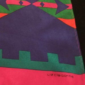 Liz Claiborne Aztec Print Red, Blue, Orange Scarf
